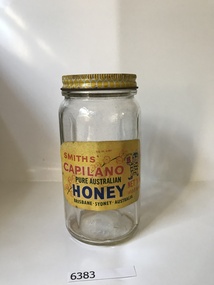 Jar, Smiths' Capilano, Capilano honey jar, 1960c