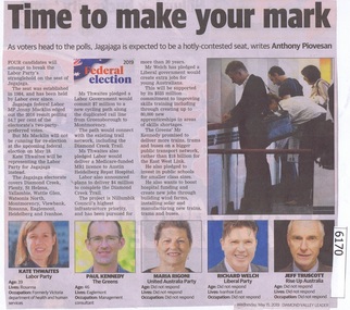Newspaper Clipping, Diamond valley Leader, Time to make your mark, 15/05/2019