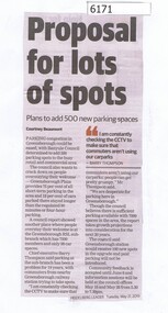Newspaper Clipping, Proposal for lots of spots, 21/05/2019