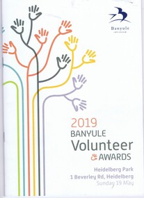Booklet, Banyule Volunteer Awards 2019, 2019_