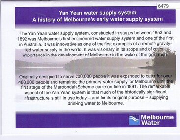 Booklet, Yan Yean water supply system: a history of Melbourne's early water supply system, 2010c