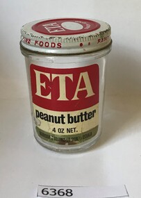 Jar, Marrickville Holdings, Eta Peanut Butter, 4oz jar, 1960s