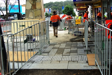 Photograph - Digital Image, Marilyn Smith, Main Street Greensborough, installation of new footpath, 24/06/2018
