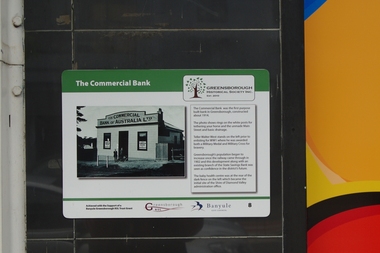 Photograph - Digital Image, Main Street Plaques: Commercial Bank, 18/06/2018
