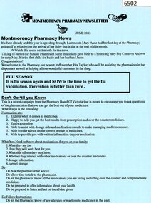 Newsletter, Montmorency Pharmacy Newsletter June 2003, 2003_6