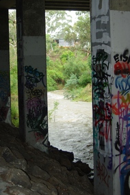 Photograph - Digital image, Plenty River in Flood 2017: Graffiti, 14/12/2017