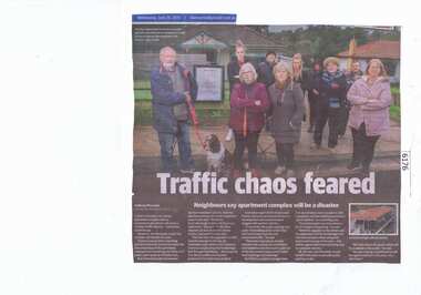 Newspaper Clipping, Diamond Valley Leader, Traffic chaos feared, 26/06/2019