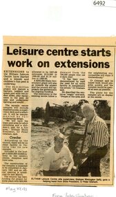 Newspaper Clipping, Leisure Centre starts work on extensions [1991], 1991_05