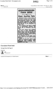 Newspaper clipping [copy], Greensborough farm 8500 [pounds], 23/12/1947