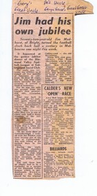 Newspaper Clipping - Digital Image, Jim had his own jubilee, 1976_