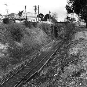 Photograph - Digital Image, Single train track in the cutting at Greensborough 1970s, 1970s