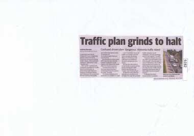 Newspaper Clipping, Diamond valley Leader, Traffic plan grinds to halt, 31/07/2019