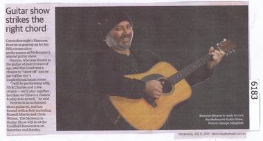Newspaper Clipping, Diamond valley Leader, Guitar show strikes the right chord, 31/07/2019