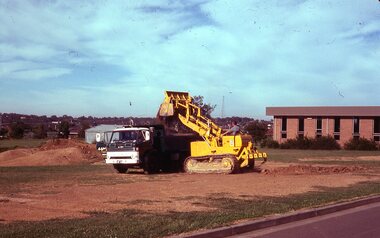 Photograph - Digital Image, Watsonia High School Pool Construction 1976. First digging, 12/12/1976