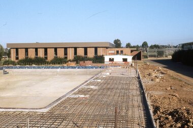 Photograph - Digital Image, Watsonia High School Pool, Construction 1976. Concretee pool and surrounds under construction 1, 12/12/1976
