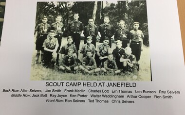 Photograph - Digital Image, Lewis C Tulk, Scout camp Janefield, 1930s, 1930s