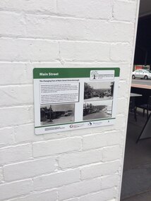 Photograph - Digital Image, Chris Foster, The Changing face of Main Street Greensborough (Main Street Plaques Project), 17/05/2018