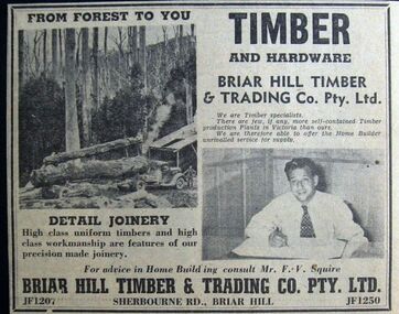 Advertisement - Digital Image, Briar Hill Timber and Trading, 1954, 1954_