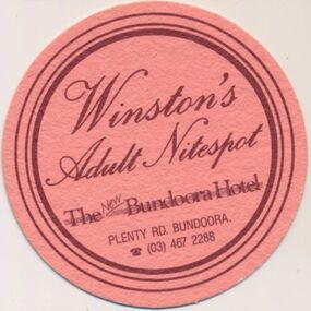 Coaster - Digital Image, Winston's Adult Nitespot coasters, 1990, 1990s