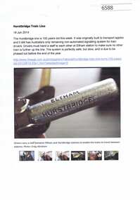 Article, Journal, Hurstbridge train line, 19/06/2014