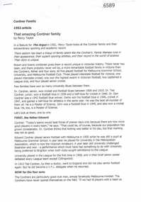 Article, Journal, Cordner Family, 26/09/1952