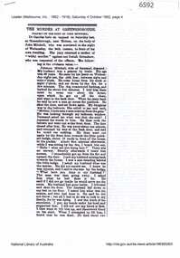 Newspaper Clipping (copy), The Murder at Greensborough. Inquiry, 04/10/1862