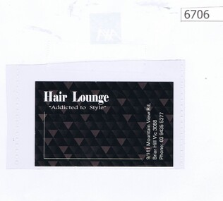 Business card, Hair Lounge "Addicted to Style", 2019_