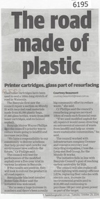 Newspaper Clipping, Heidelberg Leader, The road made of plastic, 29/10/2019