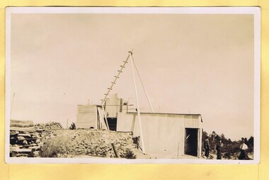 Photograph - Digital Image, Mystery mine photographs: Building staff quarters, with tripod, 1935c