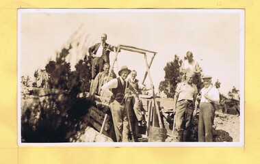 Photograph - Digital Image, Mystery mine photographs: Workers at top of shaft, 1935c