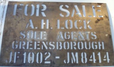 Stencil - Digital Image, A H Lock (Estate Agent) Stencil 1950s, 1950s