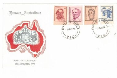 Postage Stamps - Digital Image, Famous Australians: First Day Cover, 16/11/1970