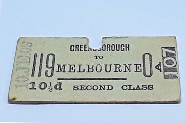 Ticket - Digital Image, Train ticket: Greensborough to Melbourne, second class, 1909, 10/06/1909