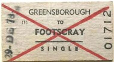 Ticket - Digital Image, Train ticket: Greensborough to Footscray, single, 1978, 29/12/1978