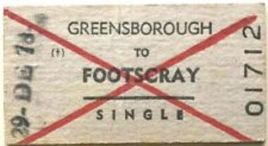 Ticket - Digital Image, Train ticket: Greensborough to Footscray, single, 1978, 29/12/1978