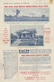 Advertising Leaflet, Grace Park Electric Station Estate, Watsonia [1], 21/06/1924