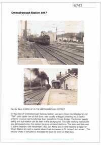 Article and Photograph, Greensborough Station 1967, 2016_