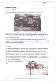 Article and Photograph, Hutchinson Family, 2017_