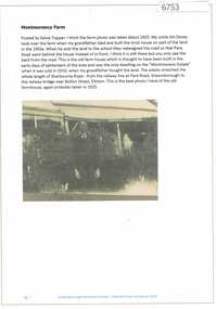 Article and Photograph, Montmorency Farm 1925, 2016_