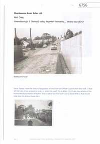 Article and Photograph, Sherbourne Road Briar Hill c1954, 2017_