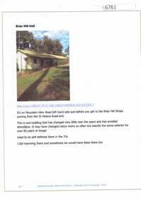 Article and Photograph, Briar Hill Hall, 2016_