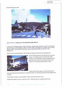 Article and Photograph, Greensborough Fire 1960, 2016_