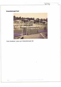 Article and Photograph, Greensborough Pool c1970s, 2016_