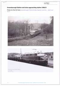 Article and Photograph, Greensborough Station and trains approaching 1966-68, 2016_