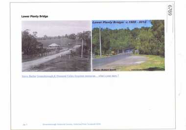 Article and Photograph, Lower Plenty Bridge, 2016_