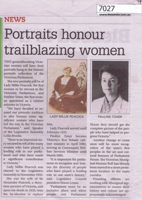 Newspaper Clipping, Portraits honour trailblazing women, 28/10/2019