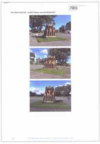 Article and Photograph, Greensborough War Memorial Park, removal of chainsaw sculptures, 2017_