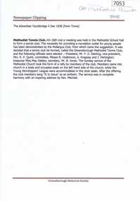 Document, Methodist Tennis Club, 05/12/1930
