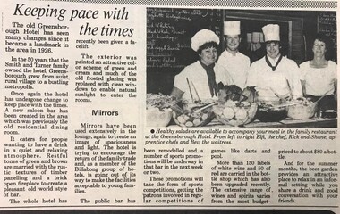 Newspaper Clipping - Digital Image, Diamond Valley News, Greensborough Hotel 1984, 1984_