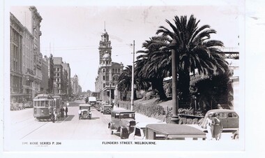 Postcard, Flinders Street Melbourne, 1930s